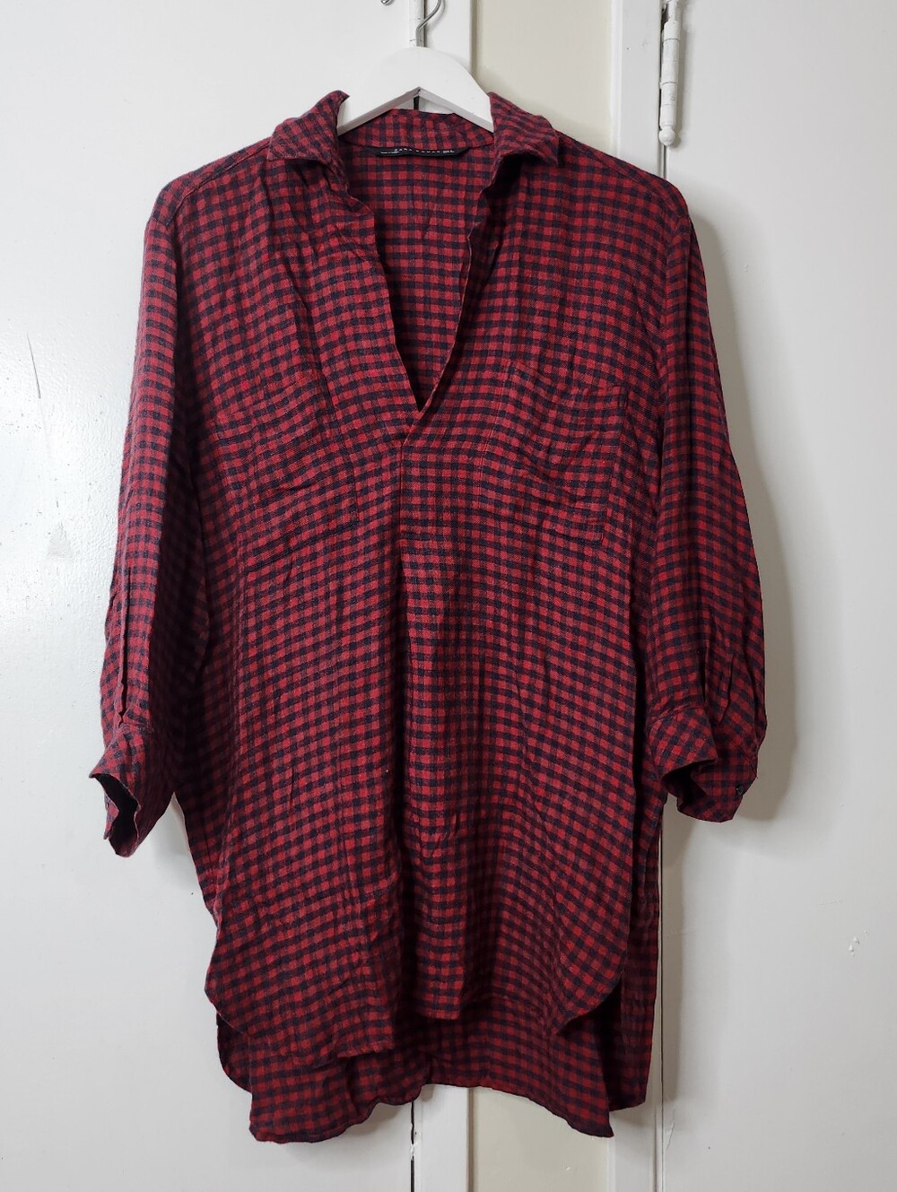 Zara‎ Plaid Tunic Top